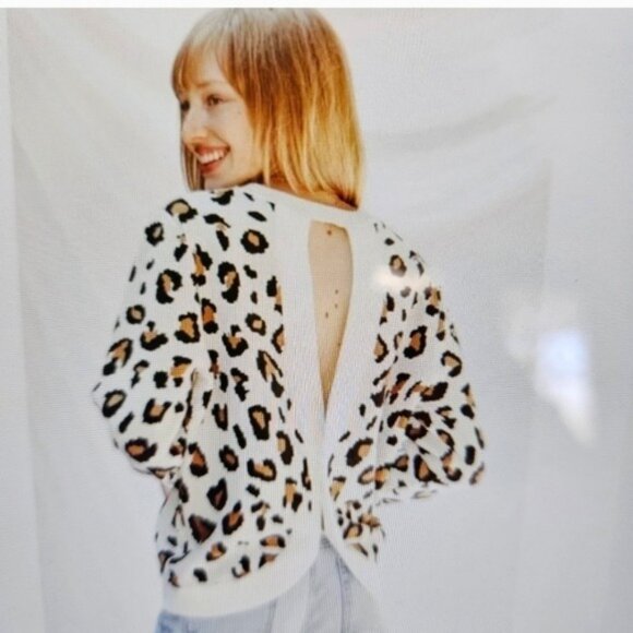 LEOPARD CROSS BACK SWEATER-NEW - Picture 6 of 6